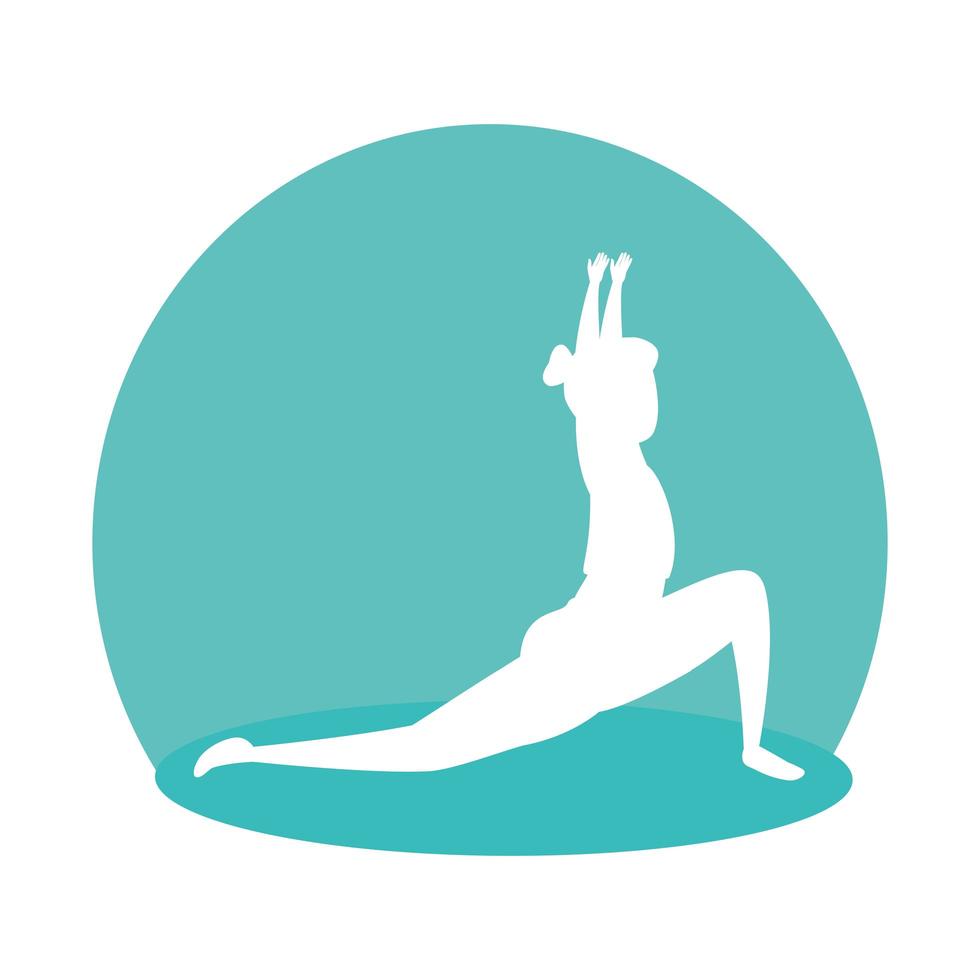 silhouette of woman practicing pilates position vector