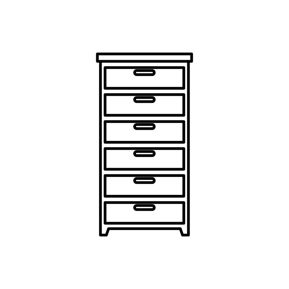 wooden drawer forniture isolated icon vector