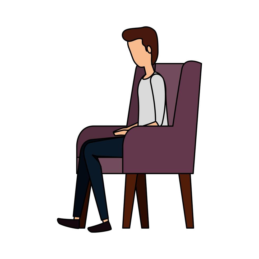 elegant businessman worker in the sofa vector