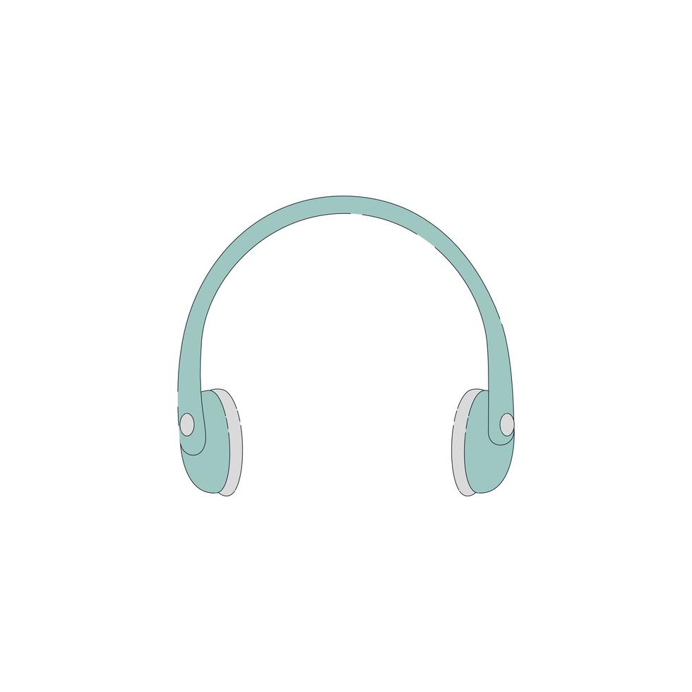 Auriculares icono aislado del dispositivo de audio vector