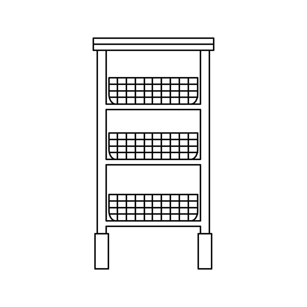 office documents shelf baskets icons vector