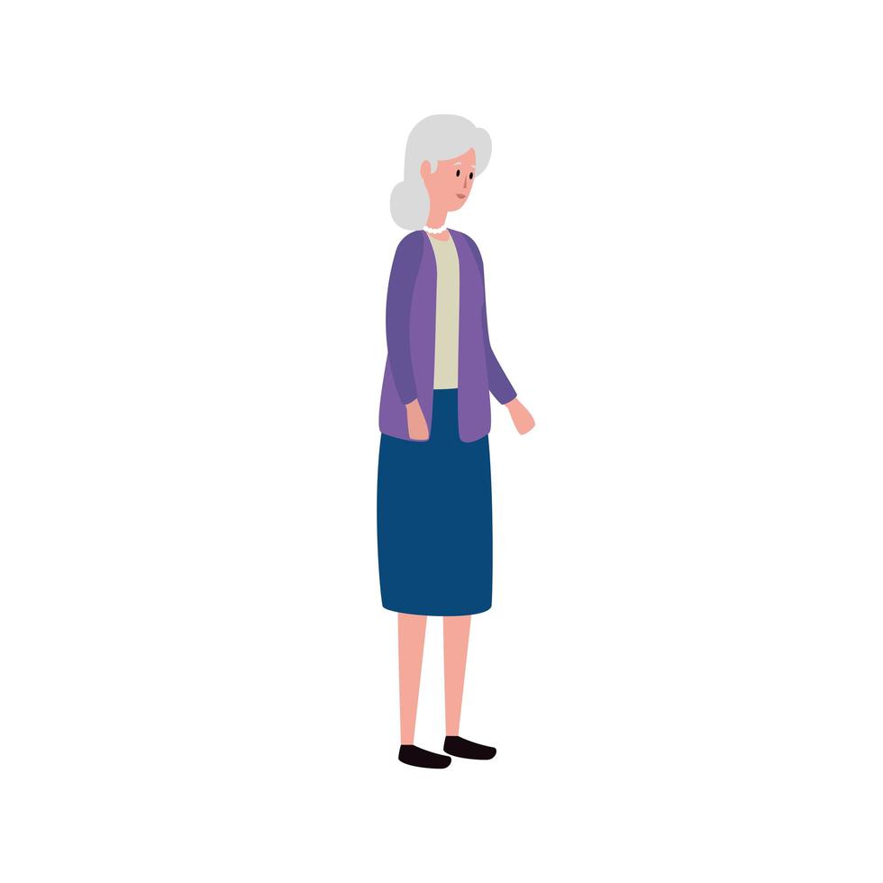 cute grandmother avatar character icon vector