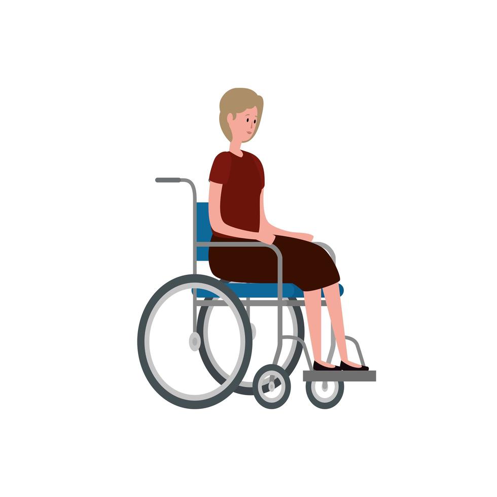 linda abuela en personaje de silla de ruedas vector