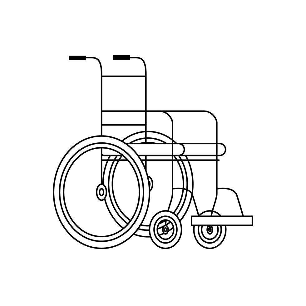 wheelchair medical equipment isolated icon vector