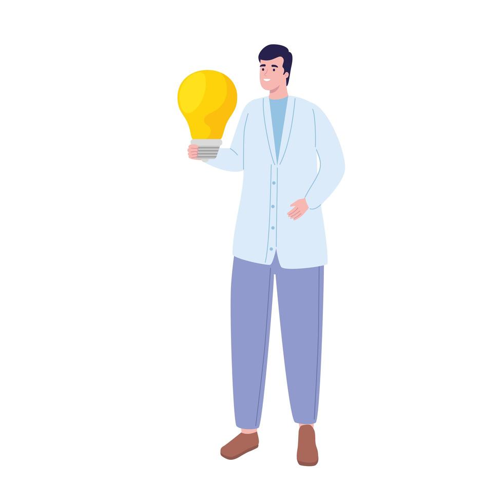 man with light bulb vector