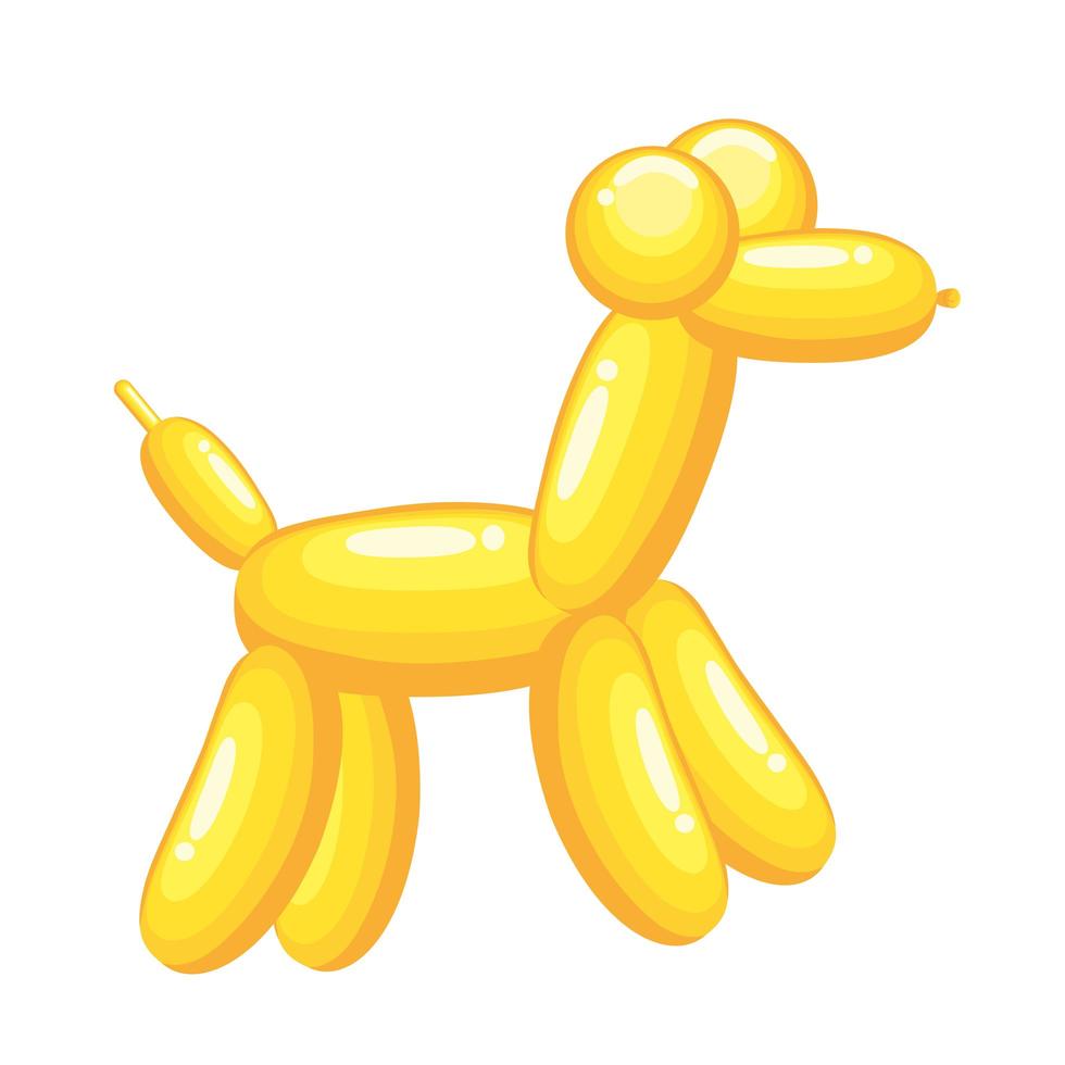 yellow dog balloon vector