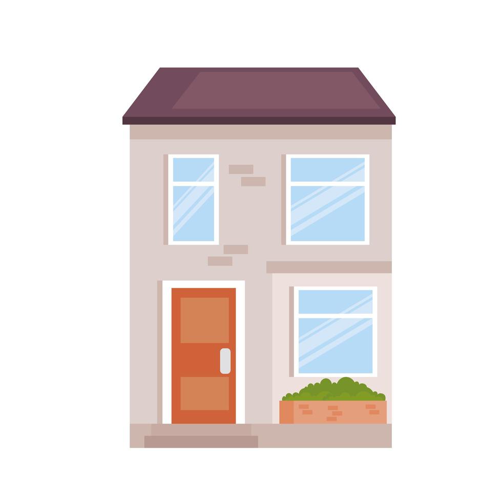 house with brown door vector