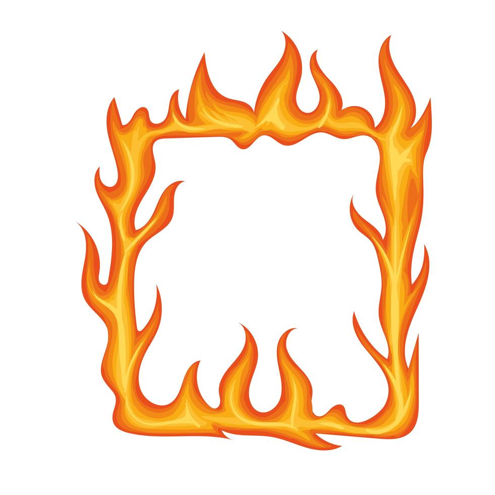 fire flame square vector