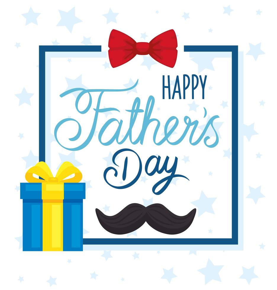 fathers day square frame vector