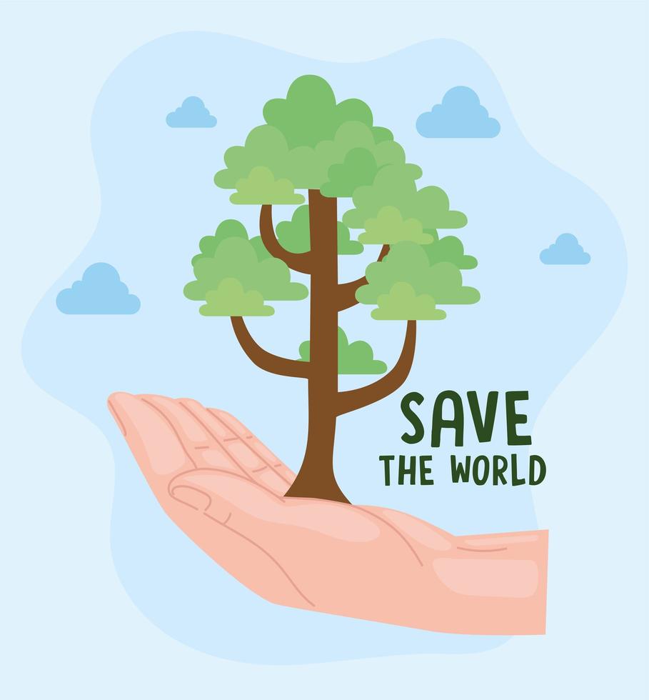 Save the world card vector