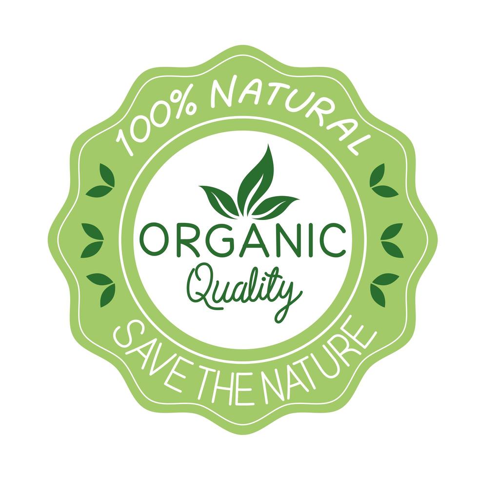 etiqueta de calidad orgánica vector