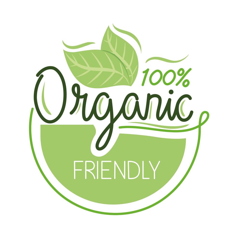 Organic friendly label vector