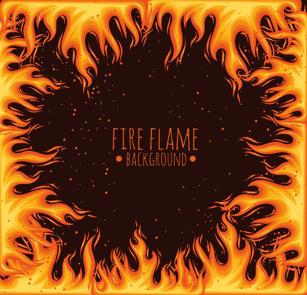 flame lettering in frame vector