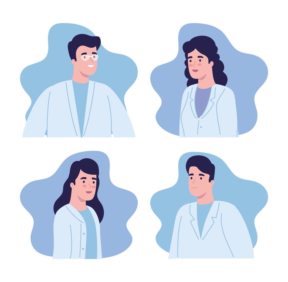 conjunto de personas científicas vector