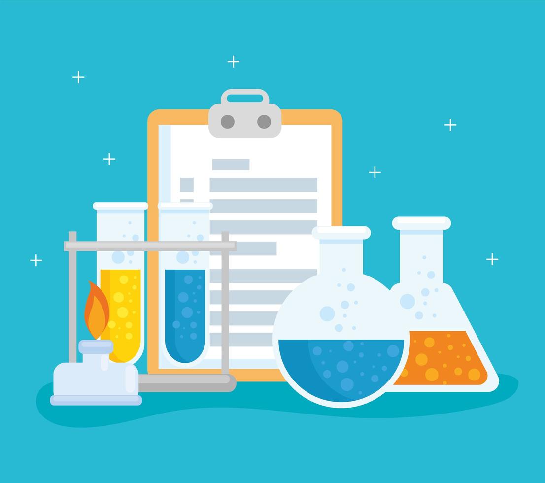 Laboratory equipment symbol set vector