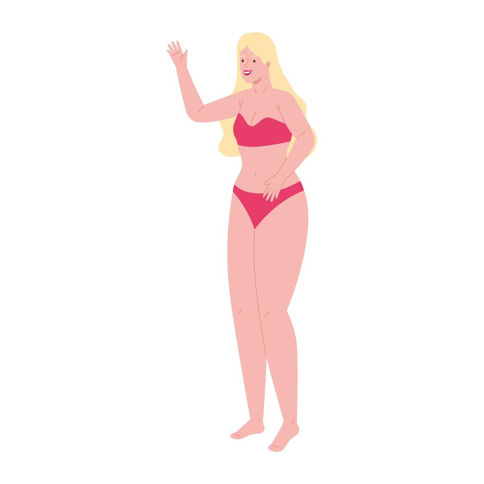 blond woman underwear vector