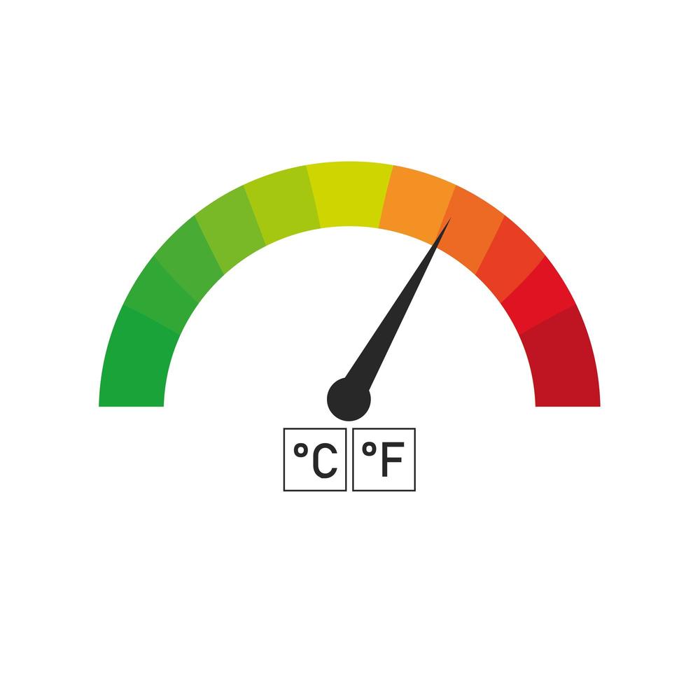 icono de temperatura del medidor vector