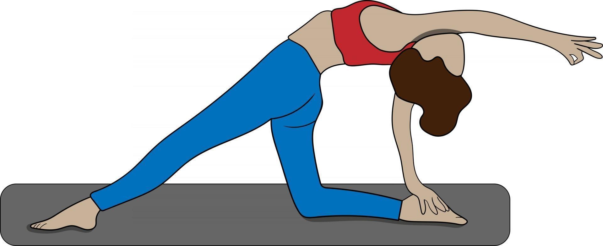 woman doing yoga flat character perfect for design project vector