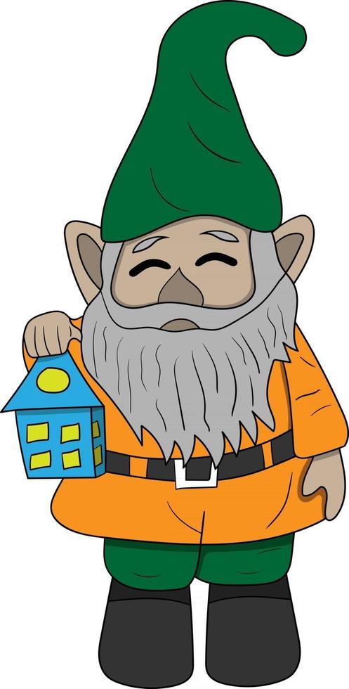 cute gnomes with lantern perfect for design project vector
