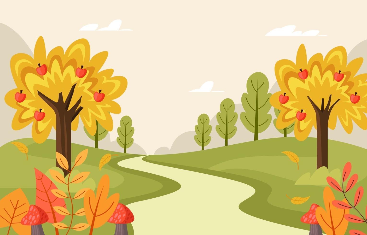 fondo de paisaje de otoño vector