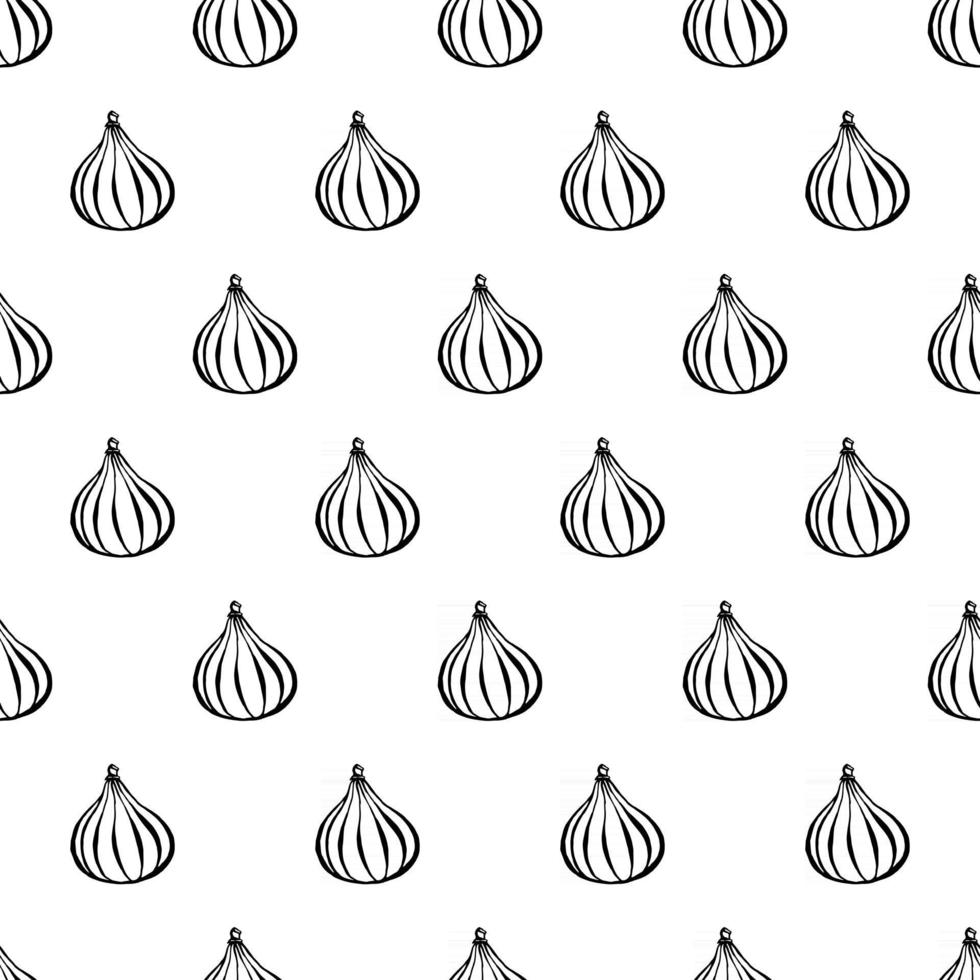 patrón sin costuras con elementos de frutas dibujados a mano fig. papel pintado vegetariano. para diseño de envases, textil, fondo, diseño de postales y carteles. vector