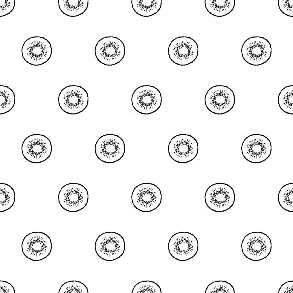Seamless pattern with hand drawn fruits elements kiwi. Vegetarian wallpaper. For design packaging, textile, background, design postcards and posters. vector