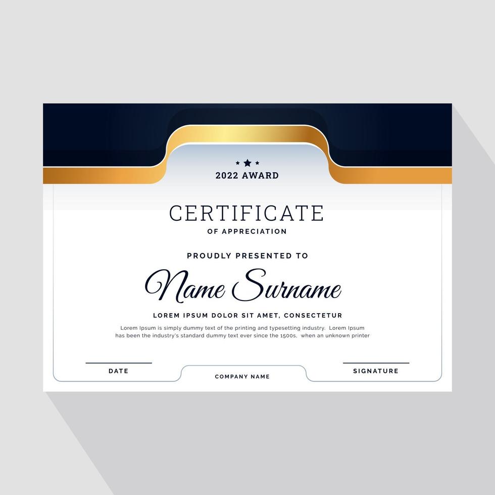 Creative certificate design template vector