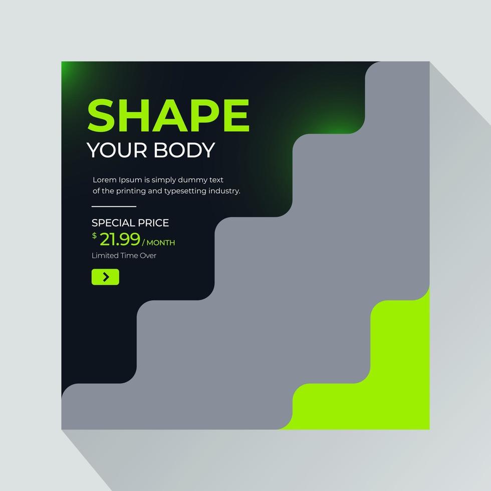 FItness social media banner vector