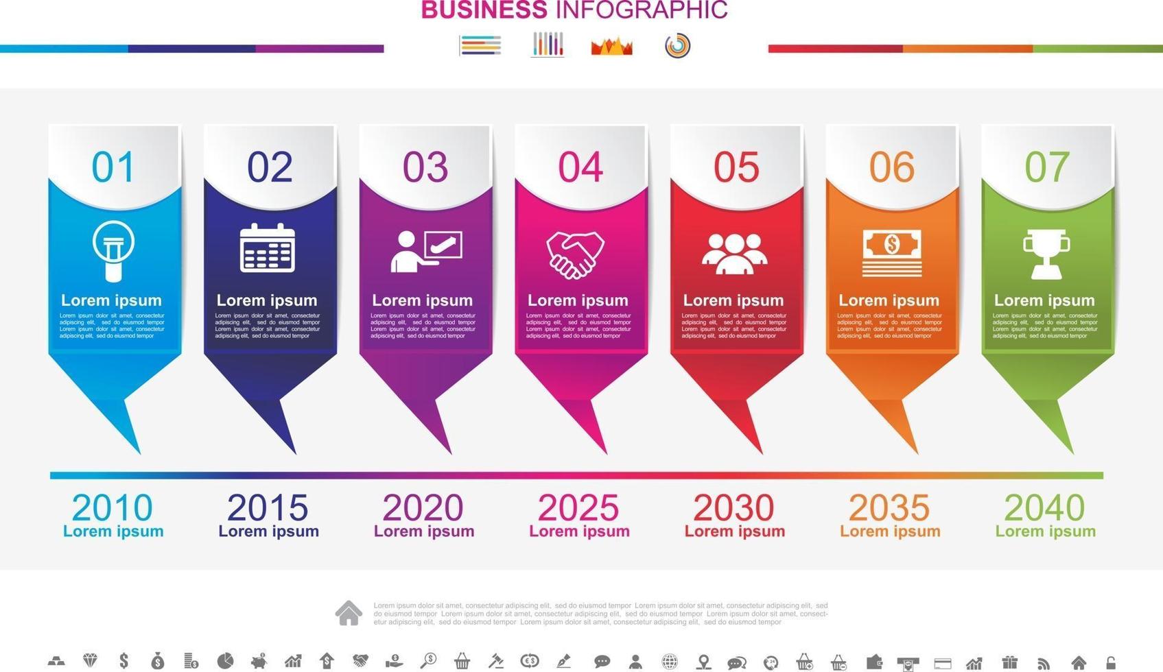 Timeline infographics business success concept with graph. No12 vector
