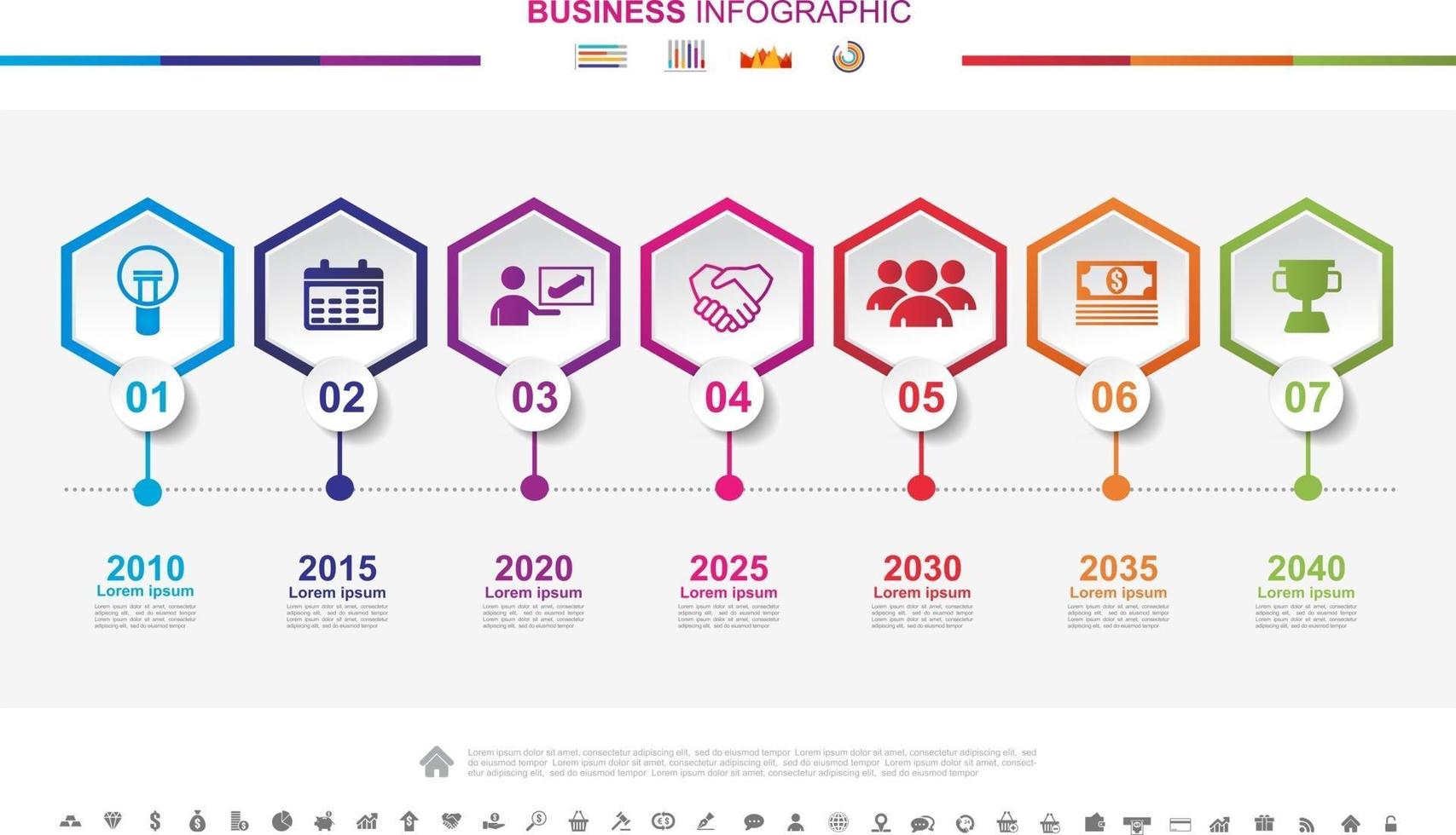 Timeline infographics business success concept with graph. No4 vector