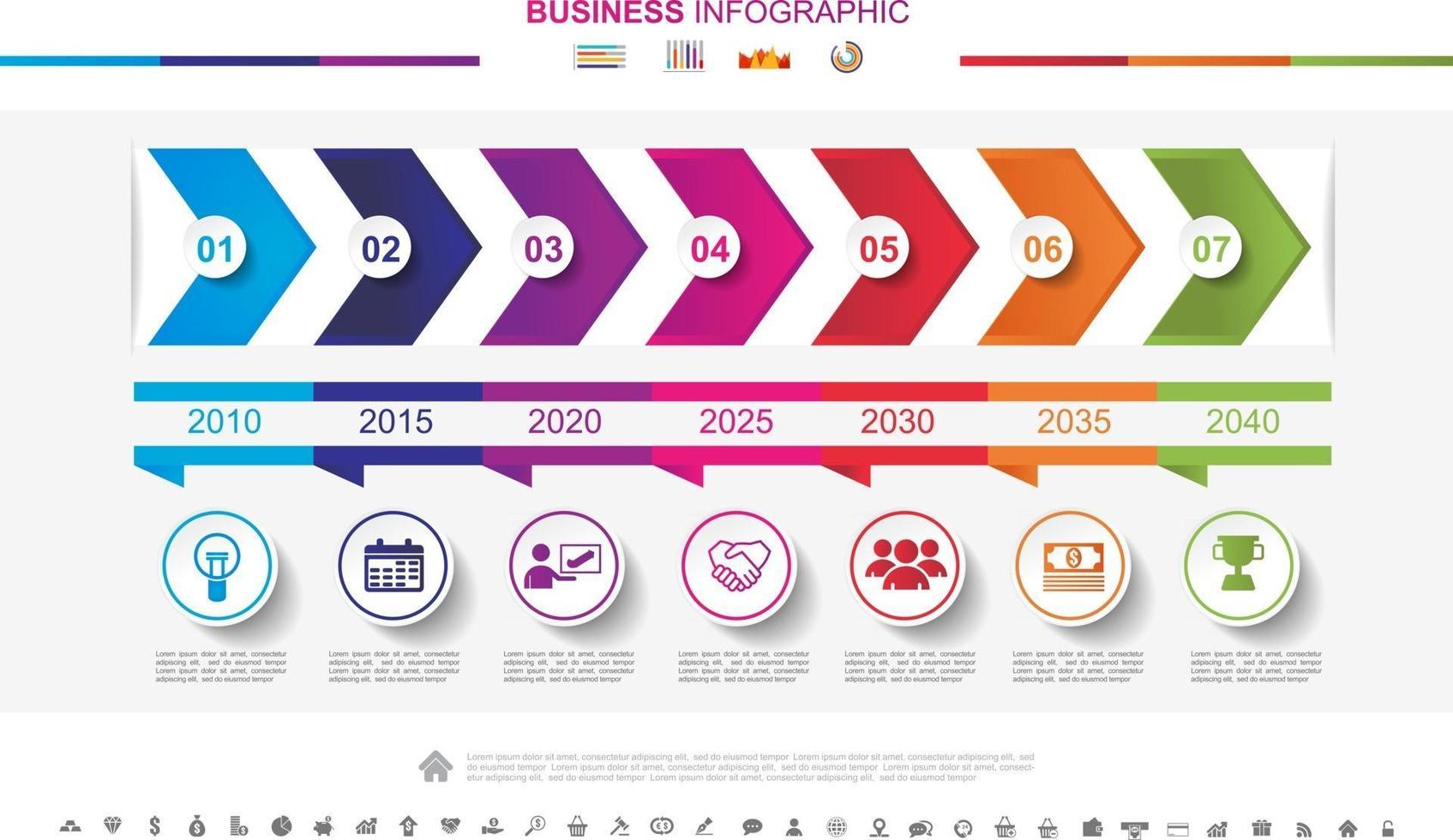 Timeline infographics business success concept with graph. No9 vector
