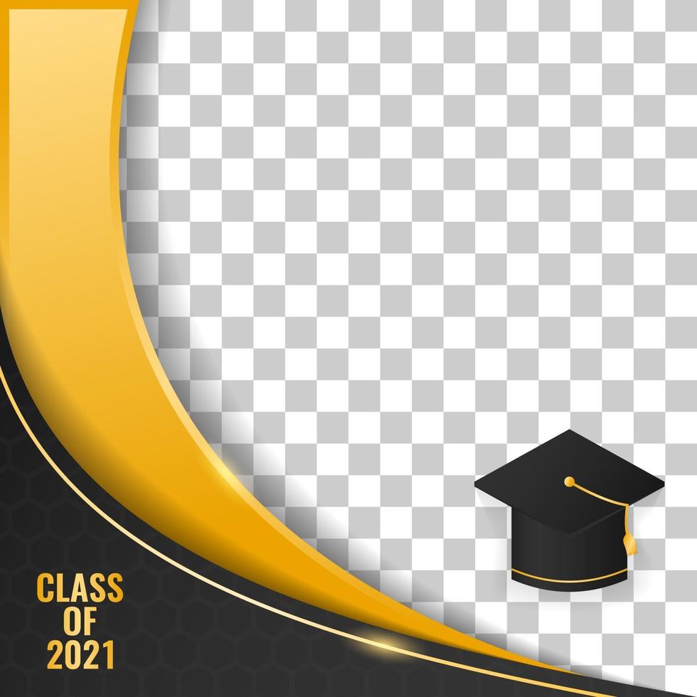 abstract luxury background frame graduation class of 2021 background design vector illustration