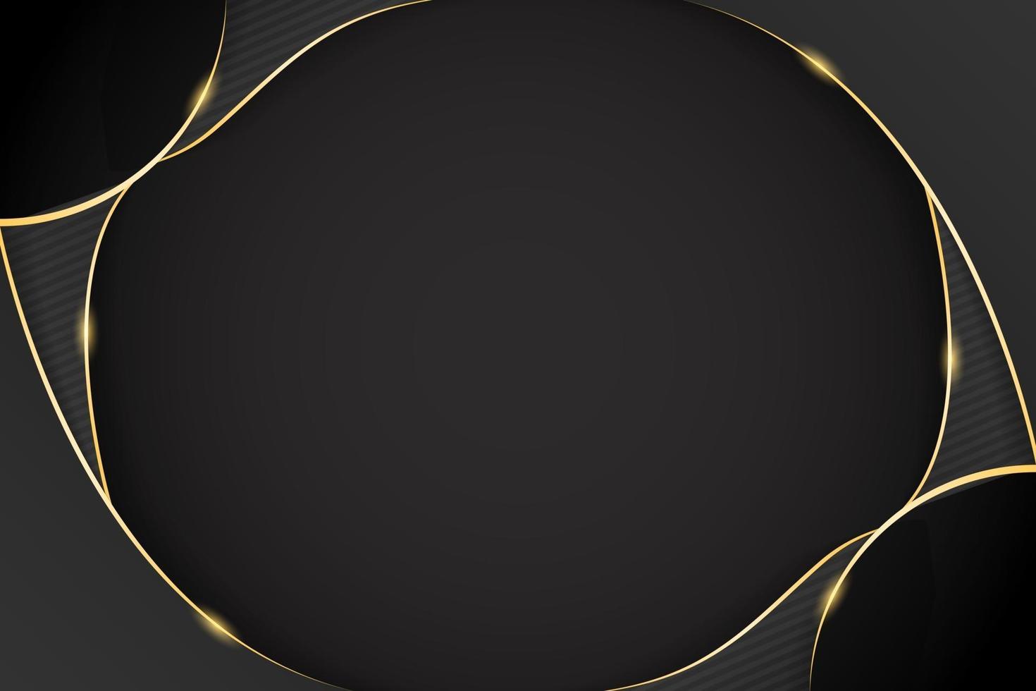 modern black luxury background with shiny golden line vector illustration