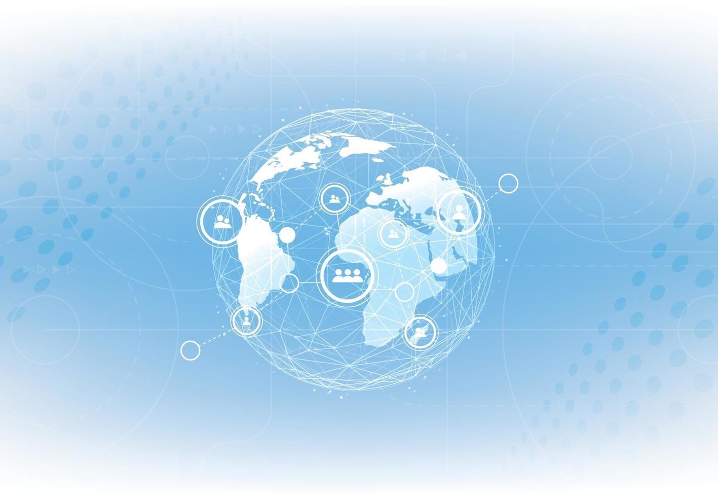 Global network connection. World map point and line composition concept of global business. Vector Illustration