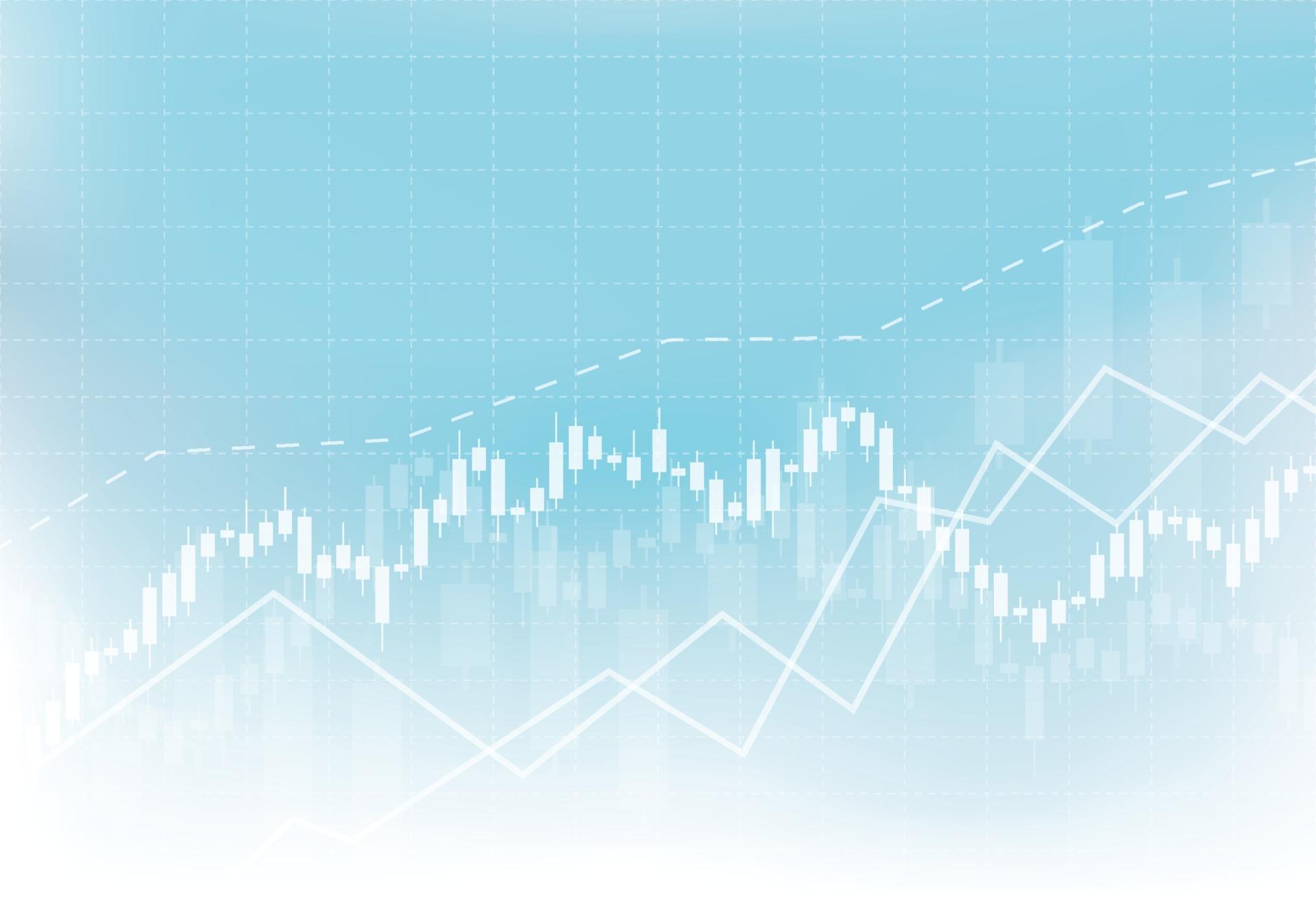 Business candle stick graph chart of stock market investment trading on white background design