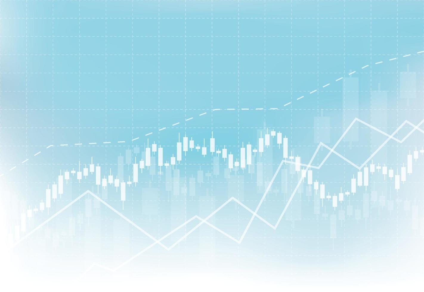 Gráfico del gráfico del palo de la vela del negocio del comercio de inversiones del mercado de valores en el diseño del fondo blanco punto alcista, tendencia del gráfico. ilustración vectorial vector
