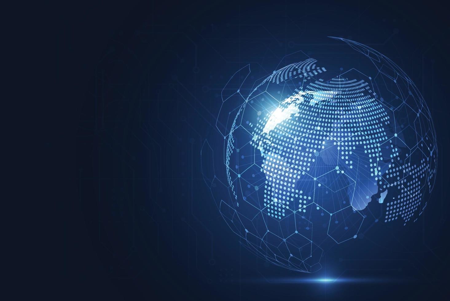 Global network connection. World map point and line composition concept of global business. Vector Illustration