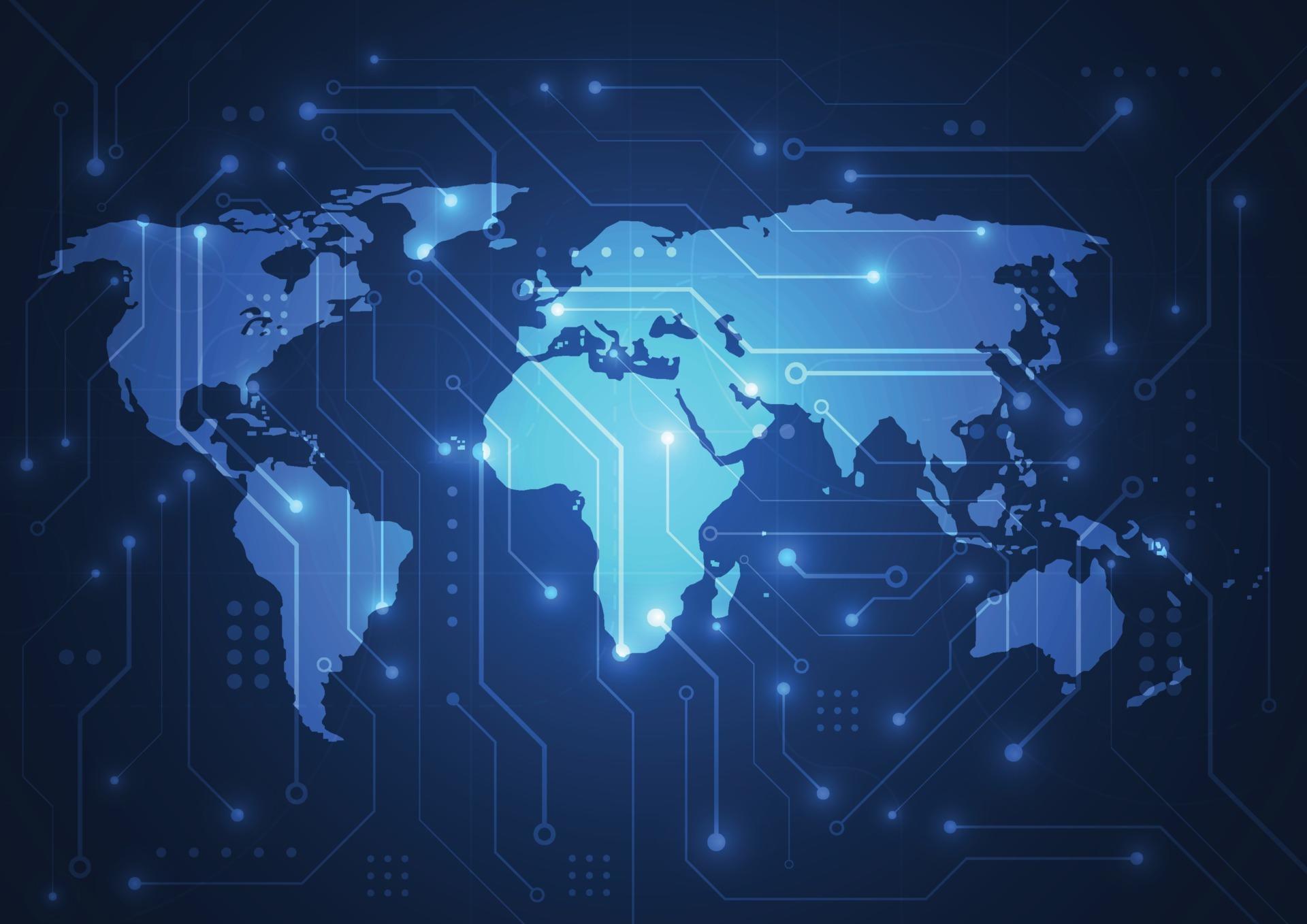 Global Network Connection World Map Point And Line Composition Concept