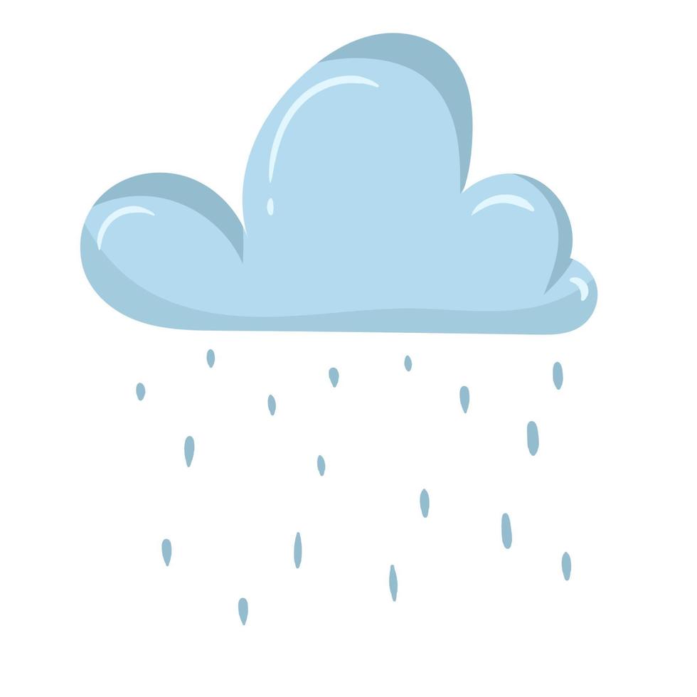 Rain clouds and rain droplets vector illustration