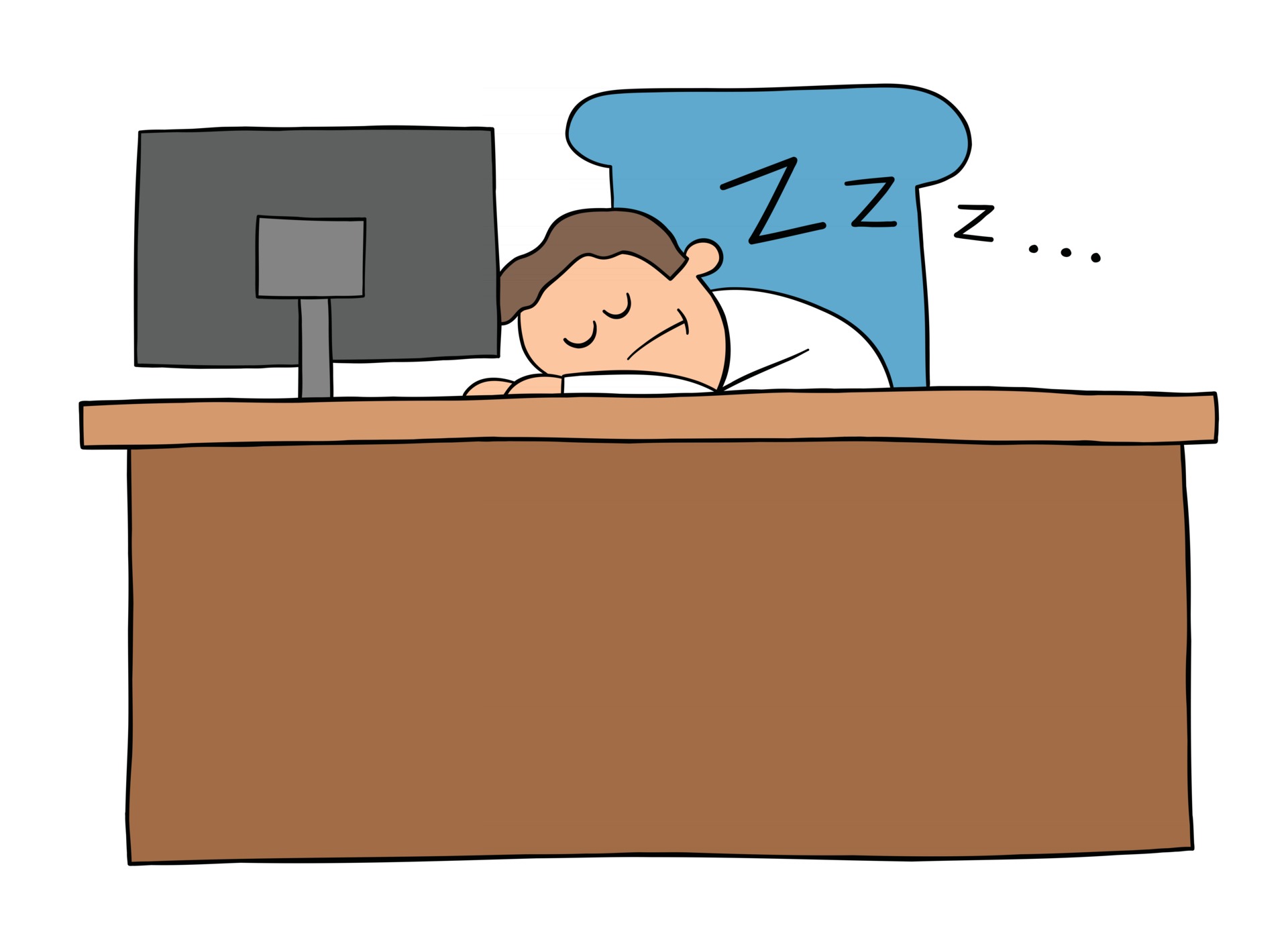 sleeping at work cartoon