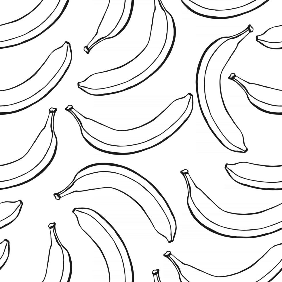 Seamless pattern with hand drawn fruits elements banana. Vegetarian wallpaper. For design packaging, textile, background, design postcards and posters. vector