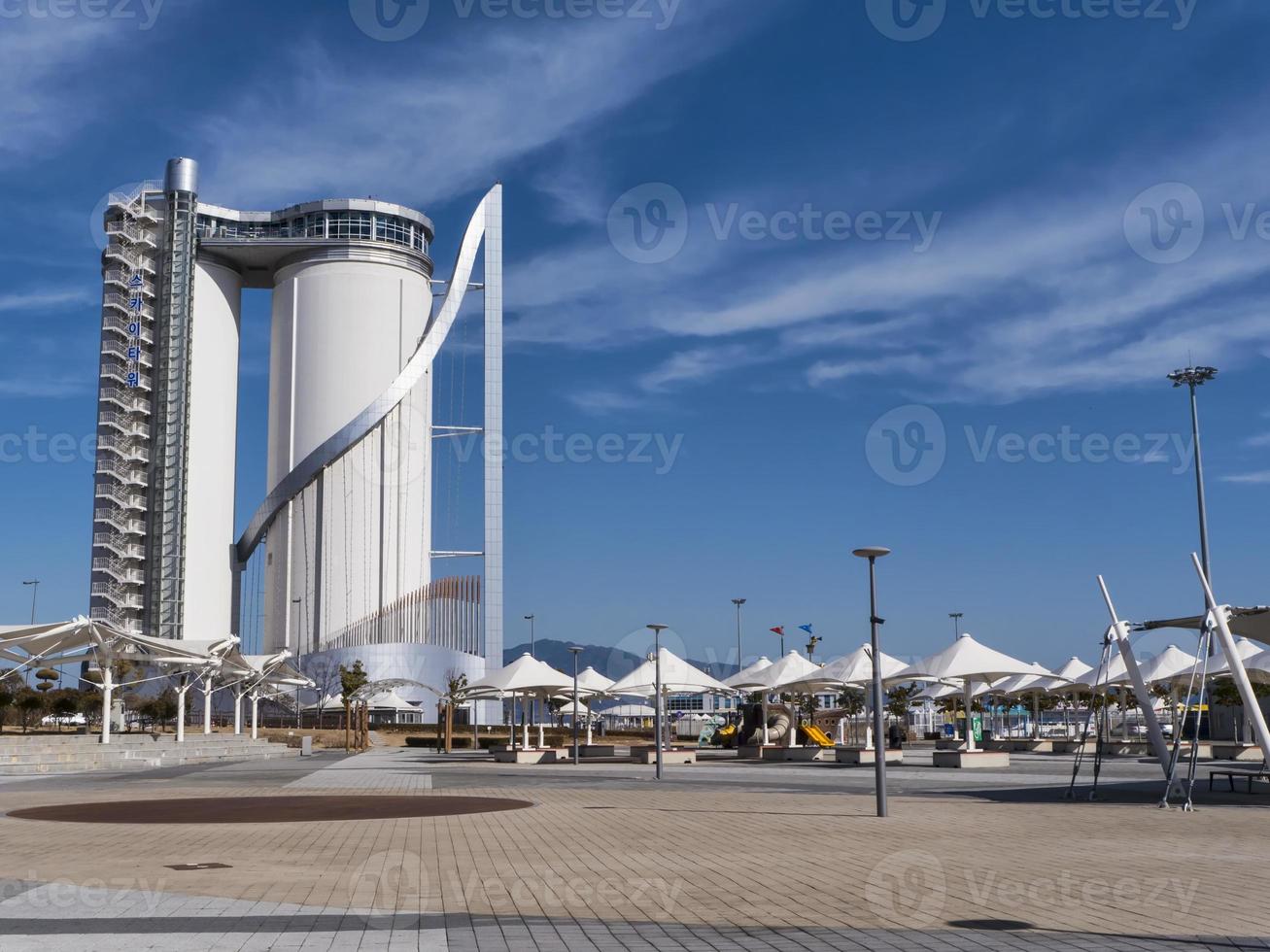 Expo tower in Yeosu city. South Korea. January 2018 photo