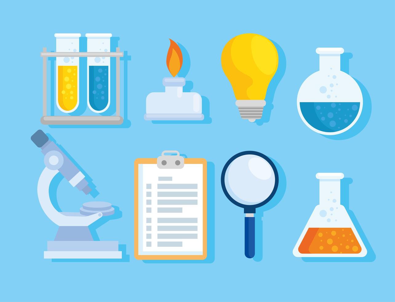 Laboratory equipment icon set vector