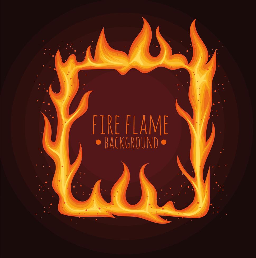 flame lettering in square vector