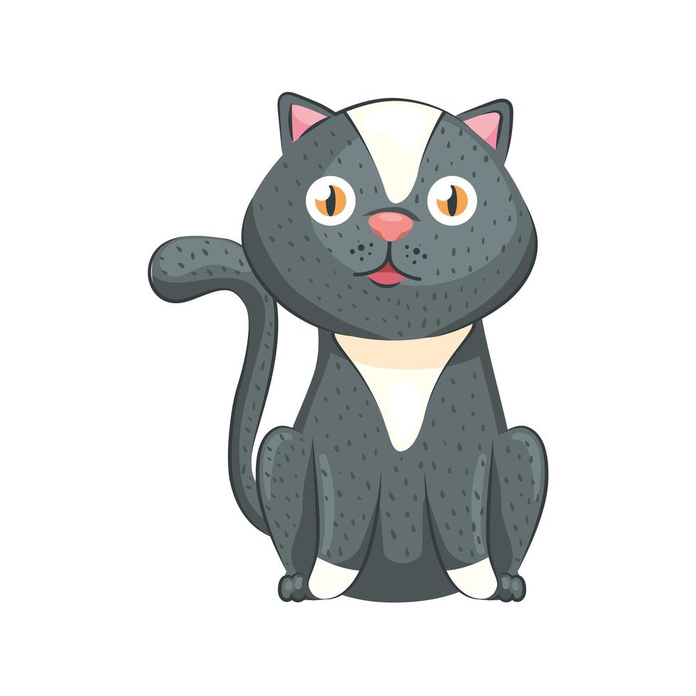 cute black cat vector