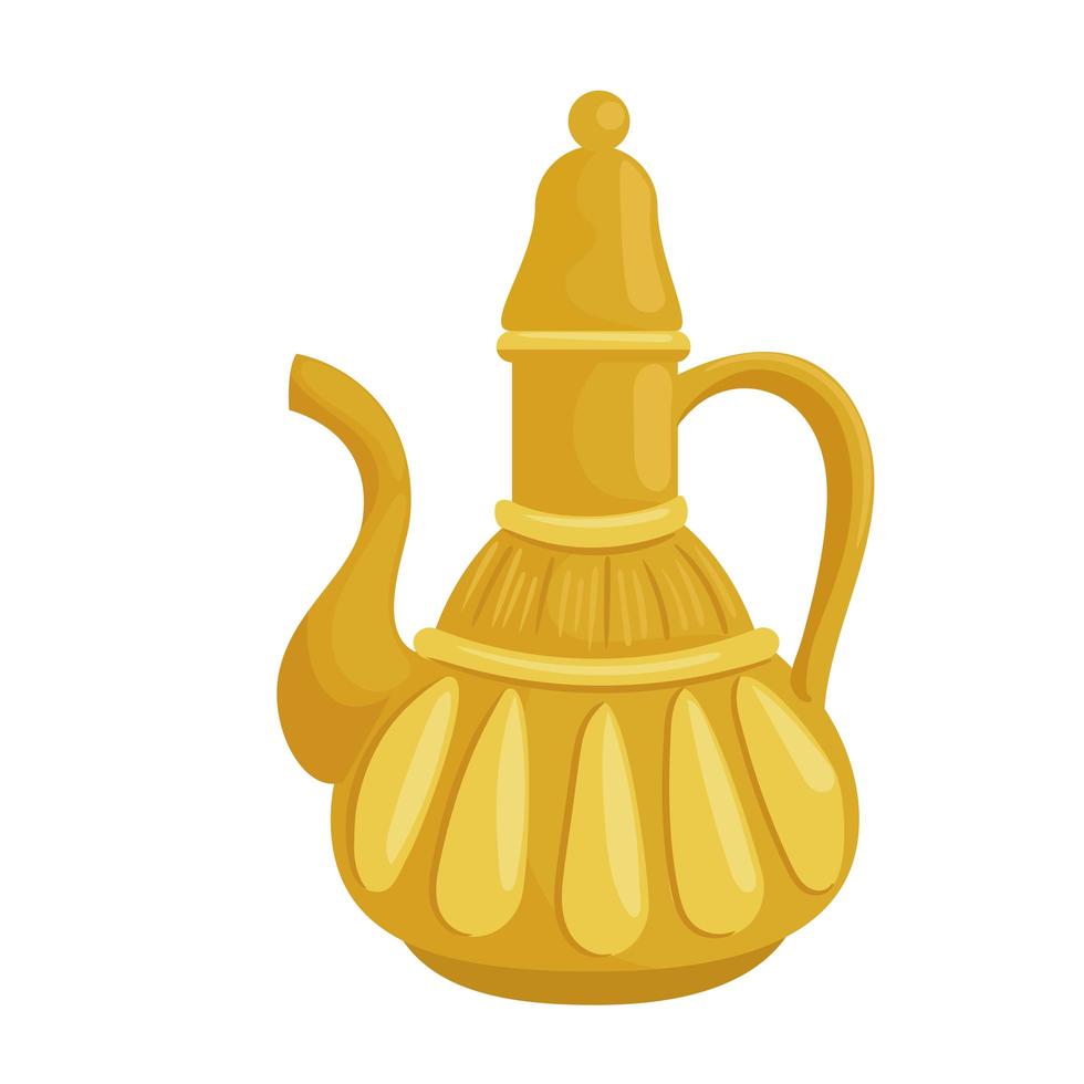 golden jar utensil vector