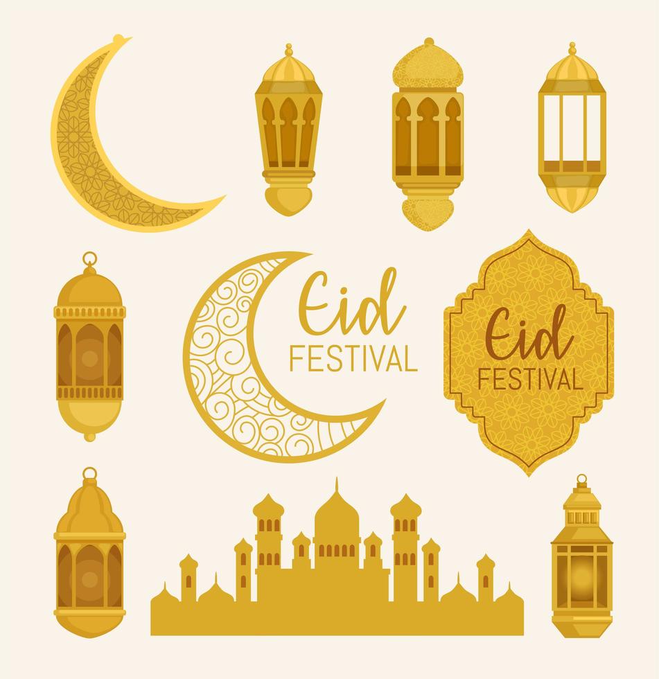 eid festival bundle vector