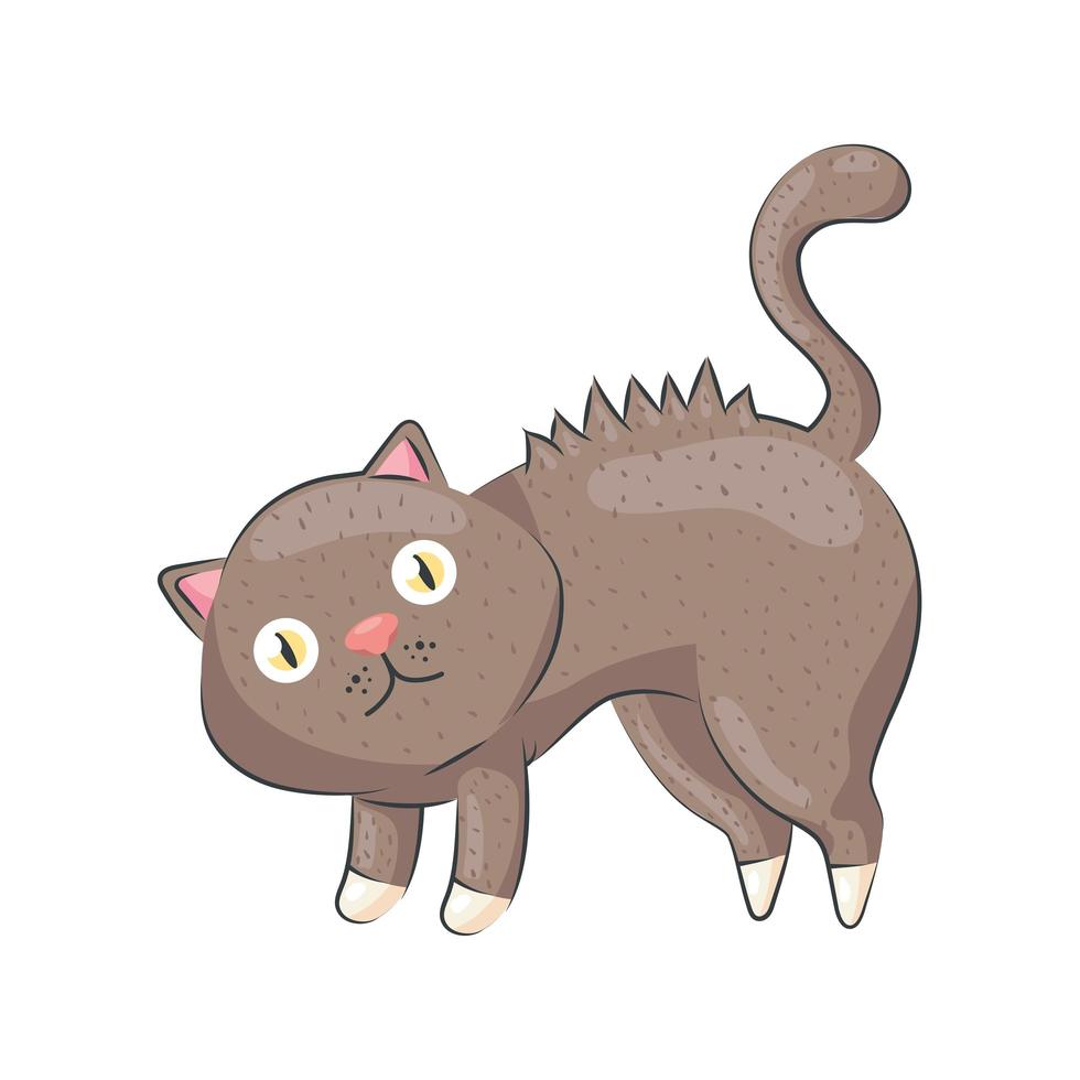 cute bristling cat vector