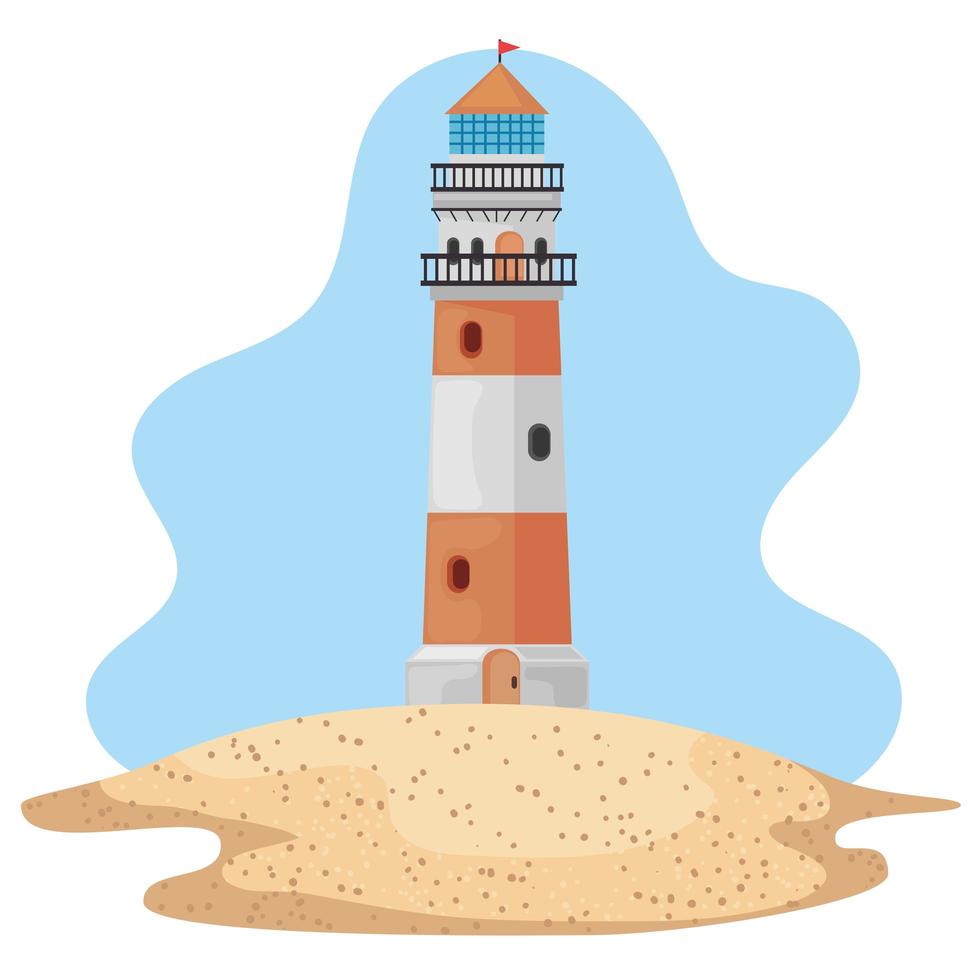 lighthouse seascape scene vector