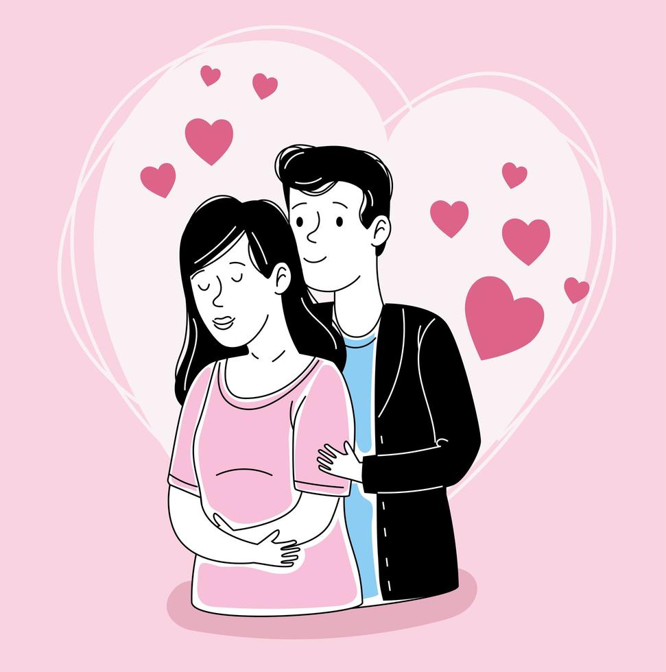 couple lovers characters vector